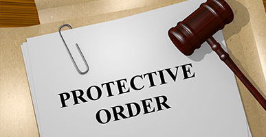 Folder with gavel that says Protective Order