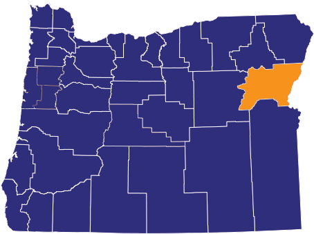 Map highlighting Baker County