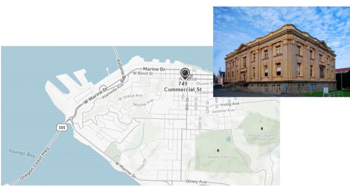 Map and picture of courthouse