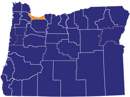 Map highlighting Deschutes County
