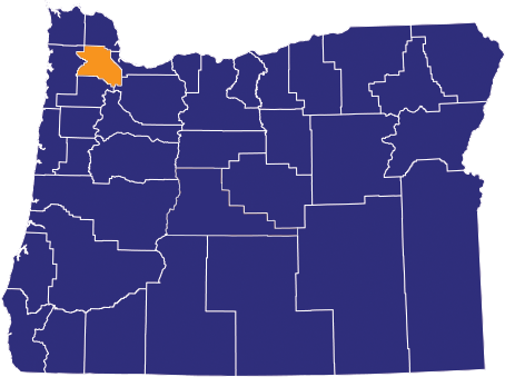 Map highlighting Washington County