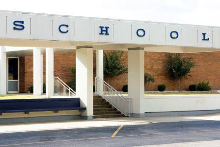 Front of school building