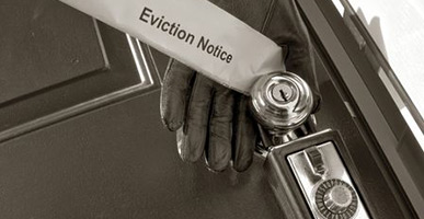 Eviction notice on door