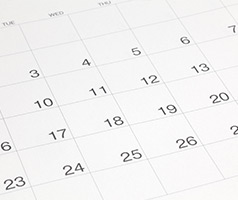 Image of a monthly calendar