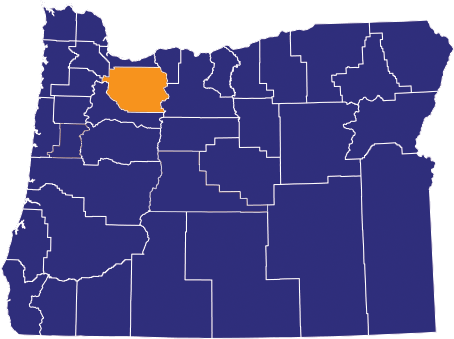 Map highlighting Clackamas County