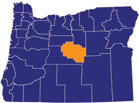 Map highlighting Crook County