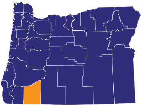 Map highlighting Deschutes County