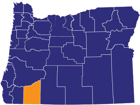 Map highlighting Jackson County