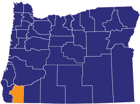 Map highlighting Josephine County