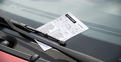 Ticket on a car window