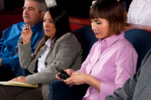 Female juror on phone