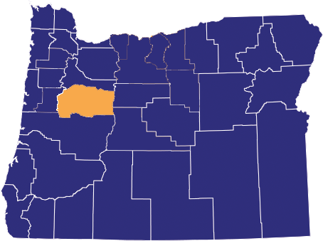 Map highlighting Linn County