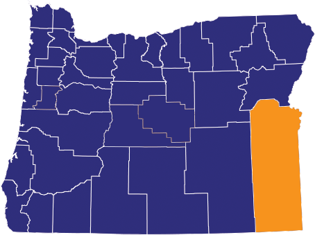 Map highlighting Malheur County