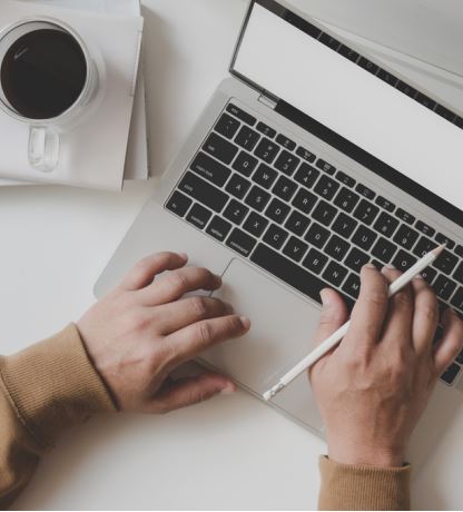 Woman on a computer