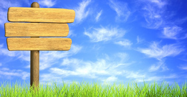 sign, field, and sky