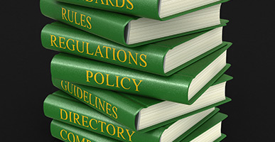 Stack of rules books